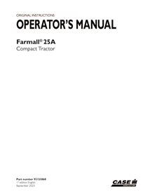 CASE-92153868-OM-EN Case Farmall 25A compact tractor pdf operator's manual (92189884)