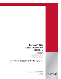 CASE-696122360PC-EN Case Farmall 25A compact tractor pdf parts catalog (92153899)