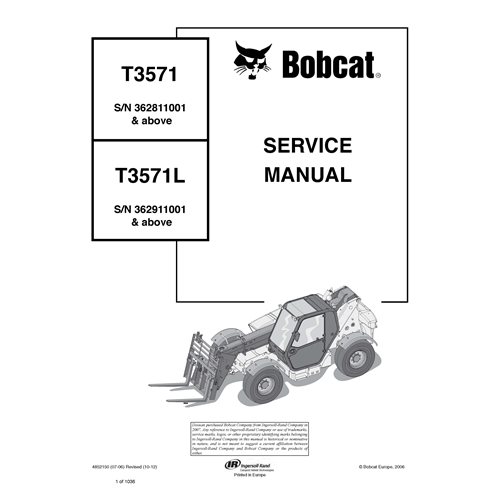 BOBCAT-T3571-4852150-sm Bobcat T3571, T3571L telescopic handler pdf service manual