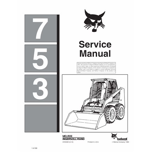BOBCAT-753-6720326-sm Manual de serviço em pdf Bobcat 753 da minicarregadeira