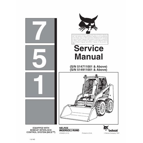 BOBCAT-751-6724925-sm Manual de serviço em pdf da minicarregadeira Bobcat 751