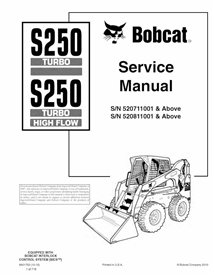 BOBCAT-S250-6901752-sm Manual de serviço em pdf da minicarregadeira Bobcat S250