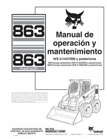BOBCAT-863-6900790-ES-OM Manuel d'utilisation et d'entretien pdf de la chargeuse compacte Bobcat 863 ES