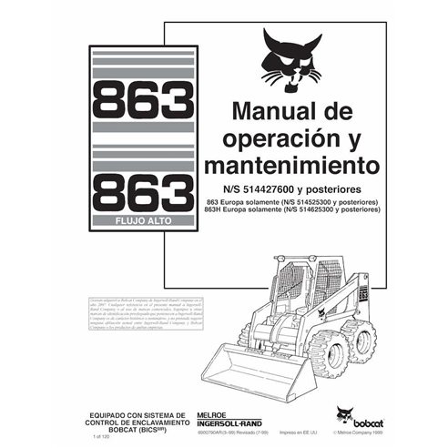 BOBCAT-863-6900790-ES-OM Minicargadora Bobcat 863 pdf manual de operación y mantenimiento ES