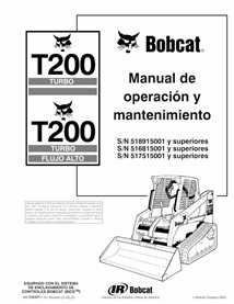 BOBCAT-T200-6901356-ES-OM Manual de operação e manutenção em pdf da carregadeira de esteira compacta Bobcat T200 ES