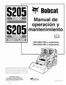 BOBCAT-S205-6902839-ES-OM Manuel d'utilisation et d'entretien pdf de la chargeuse compacte Bobcat S205 ES