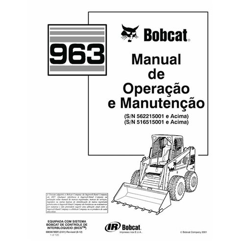 BOBCAT-963-6900878-PT-OM Minicarregadeira Bobcat 963 pdf manual de operação e manutenção PT