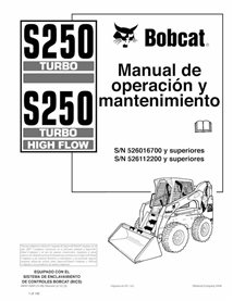BOBCAT-S250-6904178-ES-OM Bobcat S250 skid steer loader pdf operation and maintenance manual ES