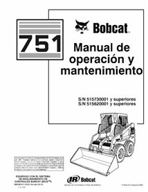 BOBCAT-751-6900967-ES-OM Minicargadora Bobcat 751 pdf manual de operación y mantenimiento ES