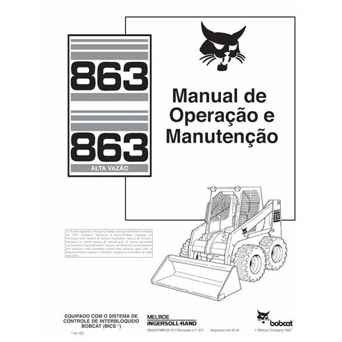 BOBCAT-863-6900373-PT-OM Bobcat 863 skid steer loader pdf operation and maintenance manual PT