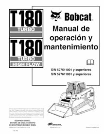 BOBCAT-T180-6902820-ES-OM Manuel d'utilisation et d'entretien pdf de la chargeuse compacte sur chenilles Bobcat T180 ES
