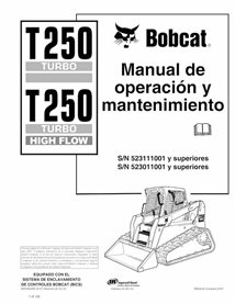 BOBCAT-T250-6902450-ES-OM Bobcat T250 cargador compacto de orugas pdf manual de operación y mantenimiento ES