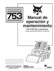 BOBCAT-753-6900438-ES-OM Manuel d'utilisation et d'entretien pdf de la chargeuse compacte Bobcat 753 ES