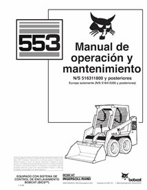 BOBCAT-553-6900785-ES-OM Minicarregadeira Bobcat 553 pdf manual de operação e manutenção ES