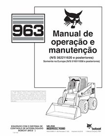 BOBCAT-963-6900792-PT-OM Minicarregadeira Bobcat 963 pdf manual de operação e manutenção PT