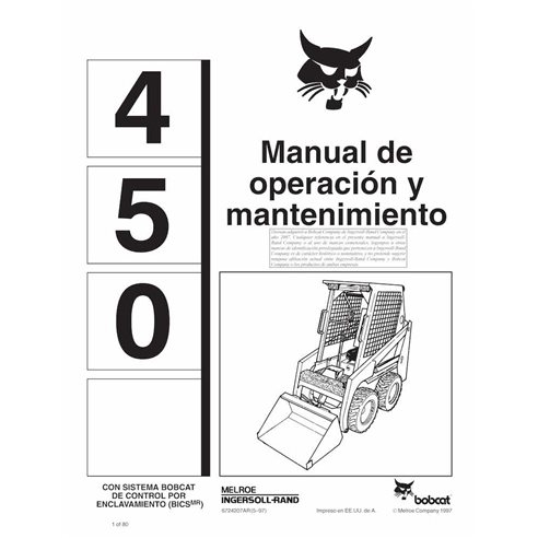 BOBCAT-450-6724207-ES-OM Bobcat 450 skid steer loader pdf operation and maintenance manual ES
