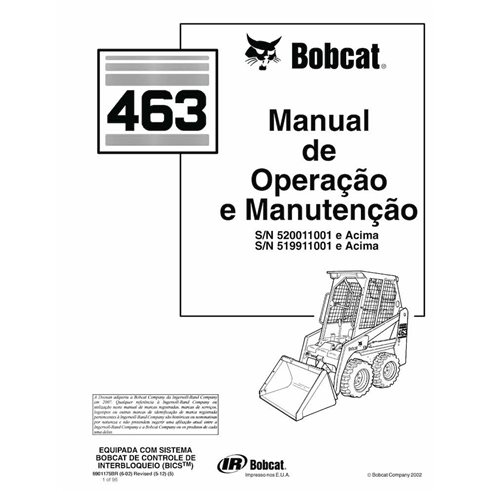 BOBCAT-463-6901175-PT-OM Minicarregadeira Bobcat 463 pdf manual de operação e manutenção PT