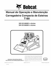 BOBCAT-T180-6986999-PT-OM Manuel d'utilisation et d'entretien pdf de la chargeuse compacte sur chenilles Bobcat T180 PT
