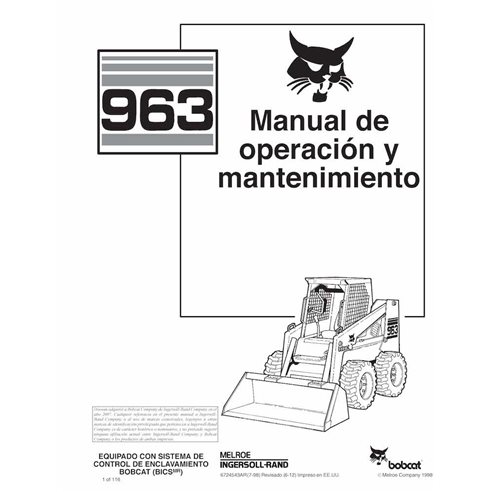 BOBCAT-963-6724543-ES-OM Bobcat 963 skid steer loader pdf operation and maintenance manual ES