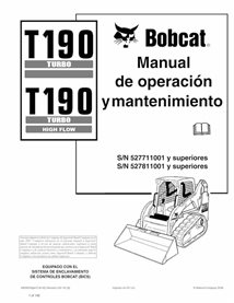BOBCAT-T190-6902822-ES-OM Manual de operação e manutenção em pdf da carregadeira de esteira compacta Bobcat T190 ES