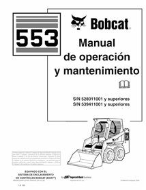 BOBCAT-553-6902827-ES-OM Manuel d'utilisation et d'entretien pdf de la chargeuse compacte Bobcat 553 ES