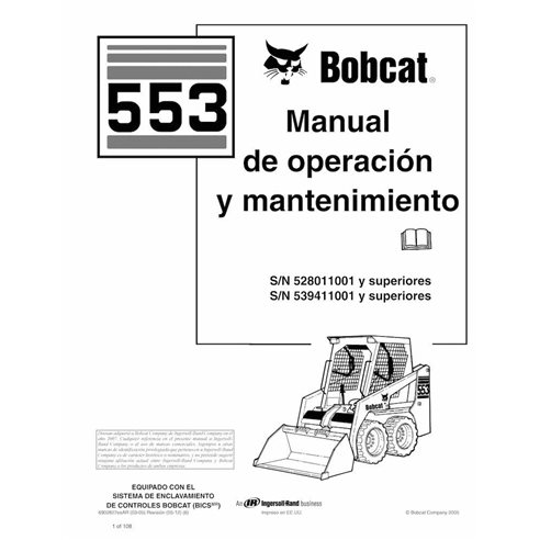 BOBCAT-553-6902827-ES-OM Manuel d'utilisation et d'entretien pdf de la chargeuse compacte Bobcat 553 ES