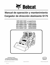 BOBCAT-S175-6904130-ES-OM Minicargadora Bobcat S175 pdf manual de operación y mantenimiento ES