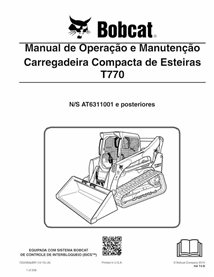 BOBCAT-T770-7252383-PT-OM Manual de operação e manutenção em pdf da carregadeira de esteira compacta Bobcat T770 PT
