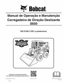 BOBCAT-S650-6990770-PT-OM Manuel d'utilisation et d'entretien pdf de la chargeuse compacte Bobcat S650 PT