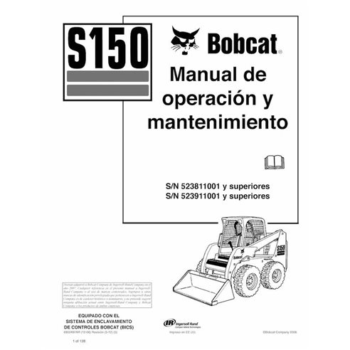 BOBCAT-S150-6902497-ES-OM Minicargadora Bobcat S150 pdf manual de operación y mantenimiento ES