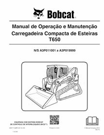 BOBCAT-T650-6987171-PT-OM Manual de operação e manutenção em pdf da carregadeira de esteira compacta Bobcat T650 PT