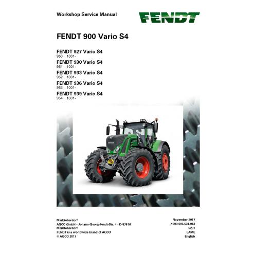 Fendt 900-927/930/933/946/939 manual de servicio del taller del tractor - Fendt manuales