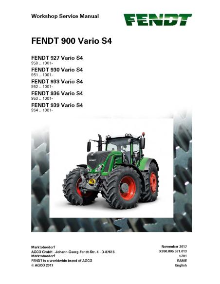 Fendt 900 - 927 / 930 / 933 / 946 / 939 tractor workshop service manual - Fendt manuals - FENDT-72655405