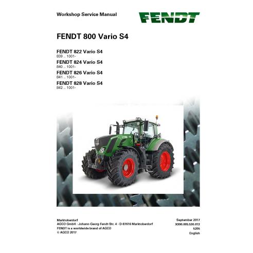 Manuel d'entretien de l'atelier de tracteur Fendt 800-822/824/826/828 - Fendt manuels