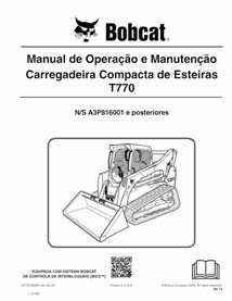 BOBCAT-T770-7277313-PT-OM Bobcat T770 cargador compacto de orugas pdf manual de operación y mantenimiento PT