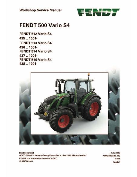Fendt 500-512/513/5114/516 manual de servicio del taller del tractor - Fendt manuales - FENDT-72655391