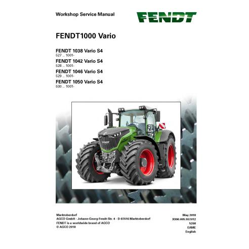 Fendt 1000-1038/1042/1046/1050 manual de servicio del taller del tractor - Fendt manuales - FENDT-72648025