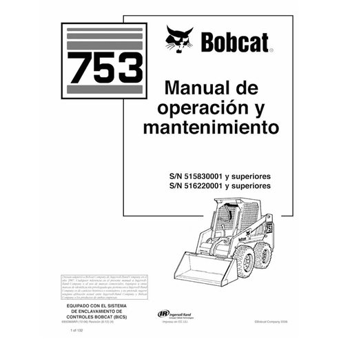 BOBCAT-753-6900969-ES-OM Minicargadora Bobcat 753 pdf manual de operación y mantenimiento ES