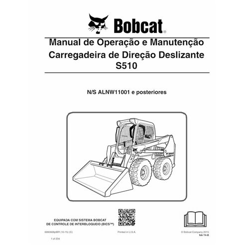 BOBCAT-S510-6990668-PT-OM Manual de operação e manutenção da minicarregadeira Bobcat S510 em PDF ES