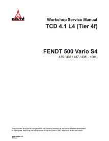 Manual de serviço de oficina de motores Fendt DEUTZ TCD 4.1 L4 Tier 4F - Fendt manuais - FENDT-72629390