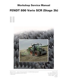 Manuel d'entretien de l'atelier de tracteur Fendt 800-819/822/824/826/828 - Fendt manuels - FENDT-72608834