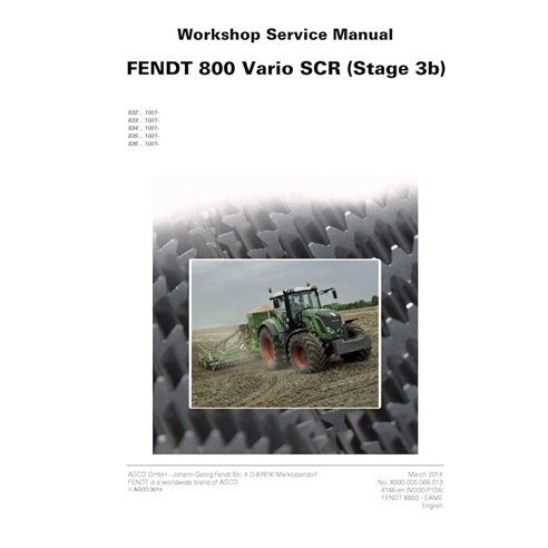 Fendt 800 - 819 / 822 / 824 / 826 / 828 tractor workshop service manual - Fendt manuals