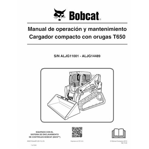 BOBCAT-T650-6990754-ES-OM Bobcat T650 compact track loader pdf operation and maintenance manual ES