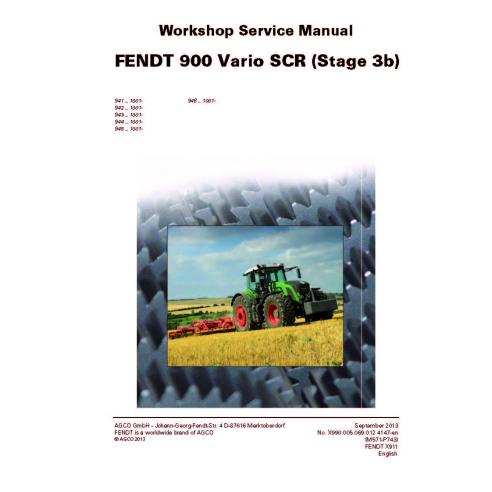 Manuel d'entretien de l'atelier des tracteurs Fendt 900-924/927/930/933/936 - Fendt manuels