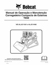 BOBCAT-T650-6990754-PT-OM Manual de operação e manutenção em pdf da carregadeira de esteira compacta Bobcat T650 PT