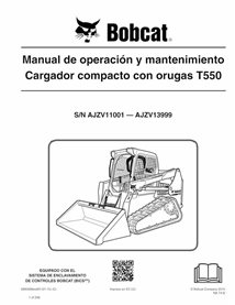 BOBCAT-T550-6990688-ES-OM Manuel d'utilisation et d'entretien pdf de la chargeuse compacte sur chenilles Bobcat T550 ES