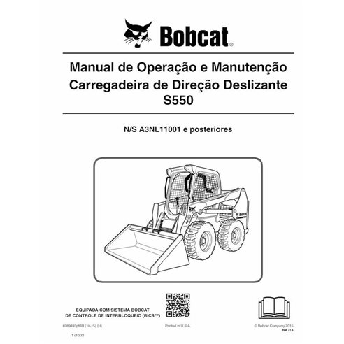 BOBCAT-S550-6989493-PT-OM Manual de operación y mantenimiento del minicargador Bobcat S550 (PDF)