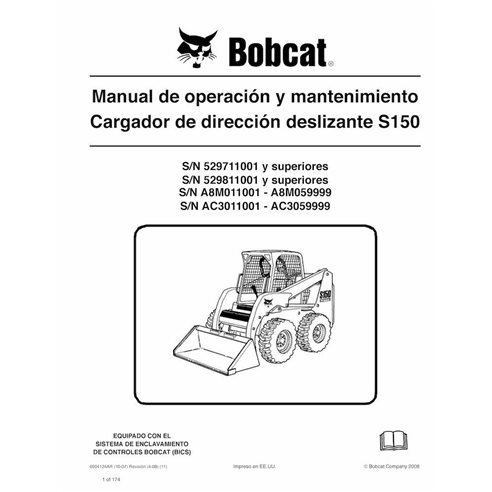 BOBCAT-S150-6904124-ES-OM Manuel d'utilisation et d'entretien pdf de la chargeuse compacte Bobcat S150 ES
