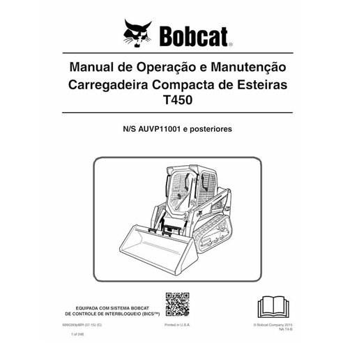 BOBCAT-T450-6990393-PT-OM Bobcat T450 cargador compacto de orugas pdf manual de operación y mantenimiento PT