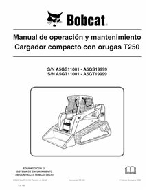 BOBCAT-T250-6986974-ES-OM Manual de operação e manutenção em pdf da carregadeira de esteira compacta Bobcat T250 ES